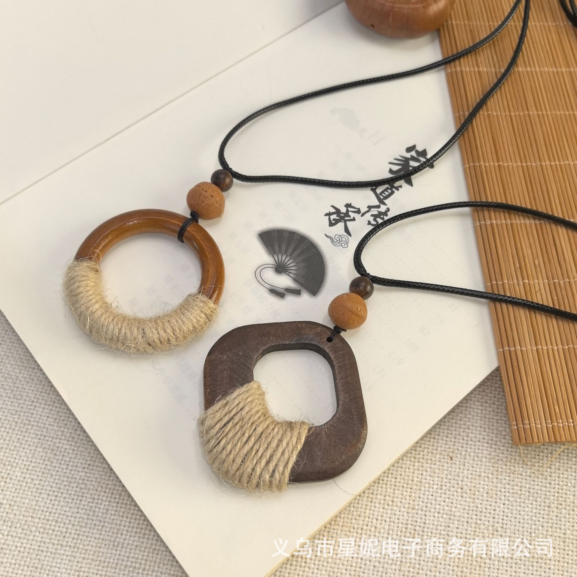 木质吊坠项链女短款优雅珍珠挂绳经典首饰首饰品饰品女款