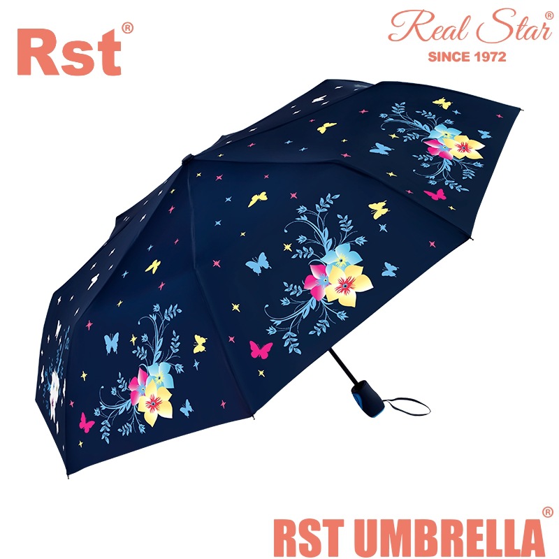 3812A cross-border foreign trade folding automatic Umbrella, fun water-changing flower umbrella, 21-inch umbrella wholesale factory supply full image