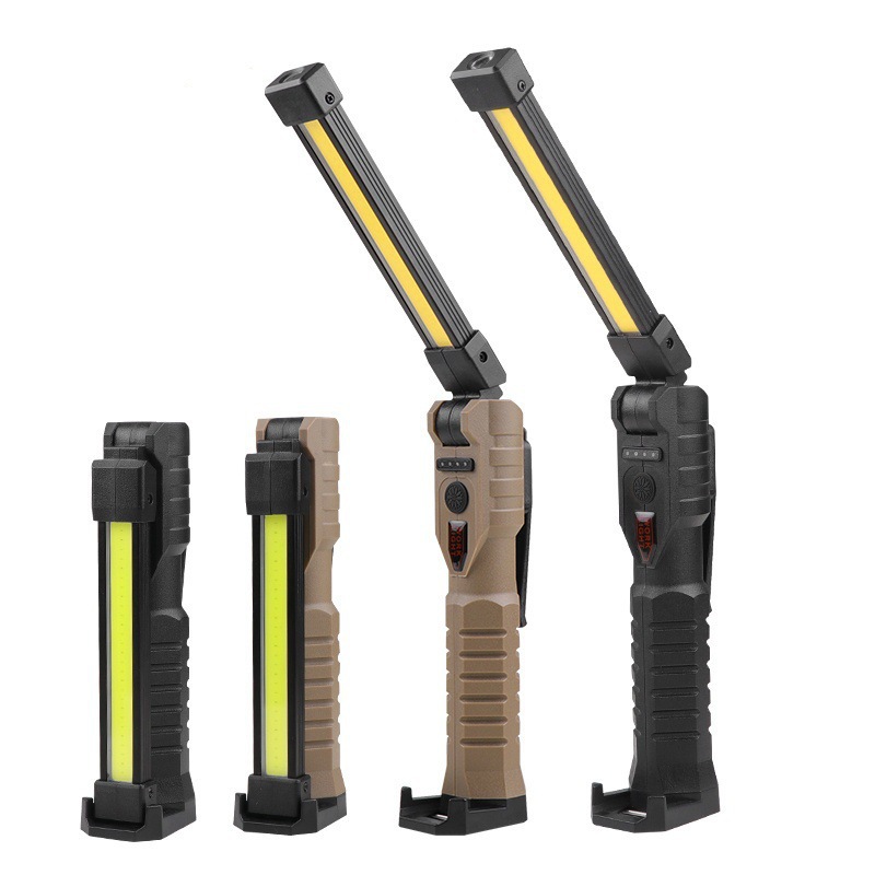 Multi-functional flashlight, charging cob work light, led car inspection light, folding magnet repair, three-light source emergency