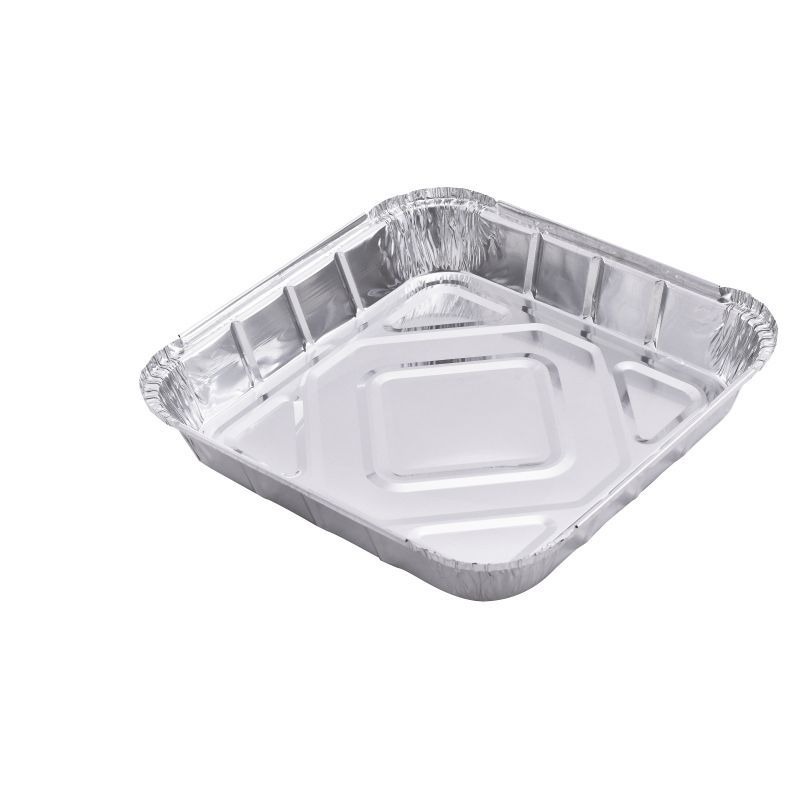 Square tin foil box for barbecue, rice baking, oven, disposable takeout box for baking, air fryer, household aluminum foil lunch box Item Picture