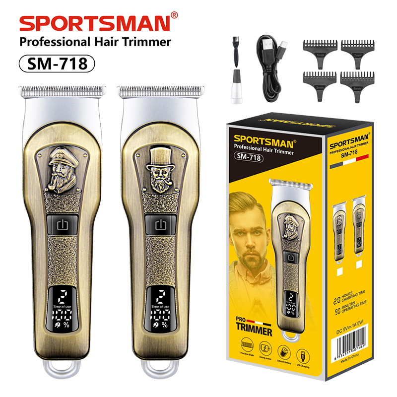 SPORTSMAN SM-718 Hair Clipper Electric Hair Clipper Household electric hair clipper hair cutting magic tool professional hair salon electric digital display hair clipper Item Picture