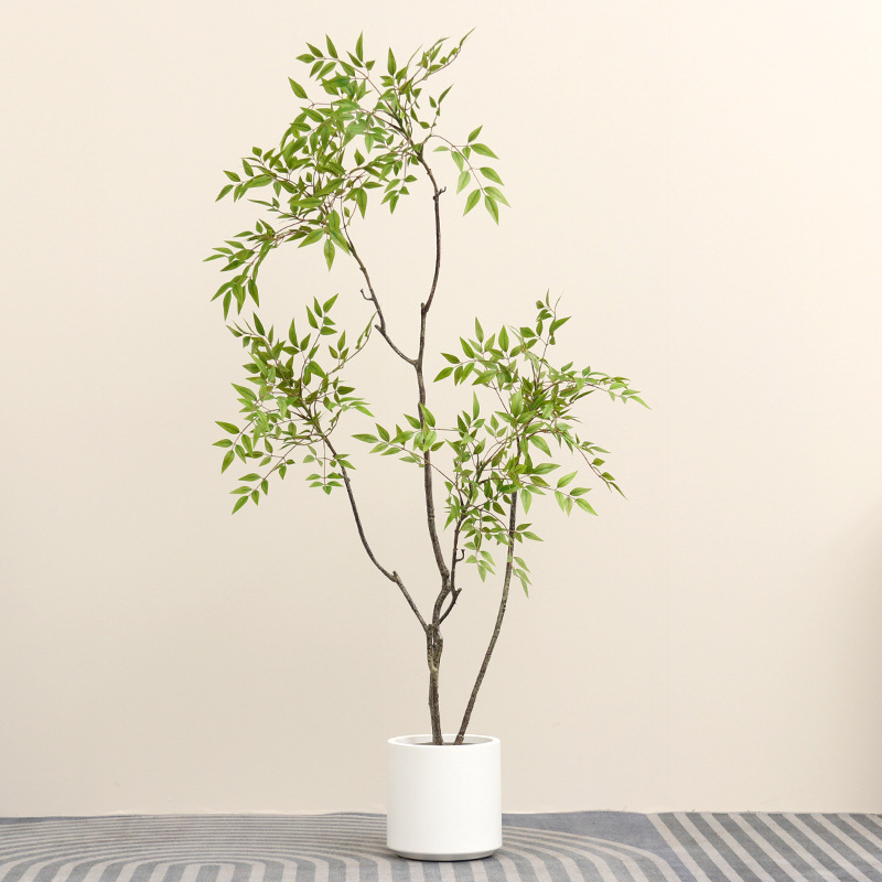 Artificial green plant Nandina domestica, high-end potted plant, indoor Nordic large-scale landscape floor-standing decorative item, bionic plant Application Scenario