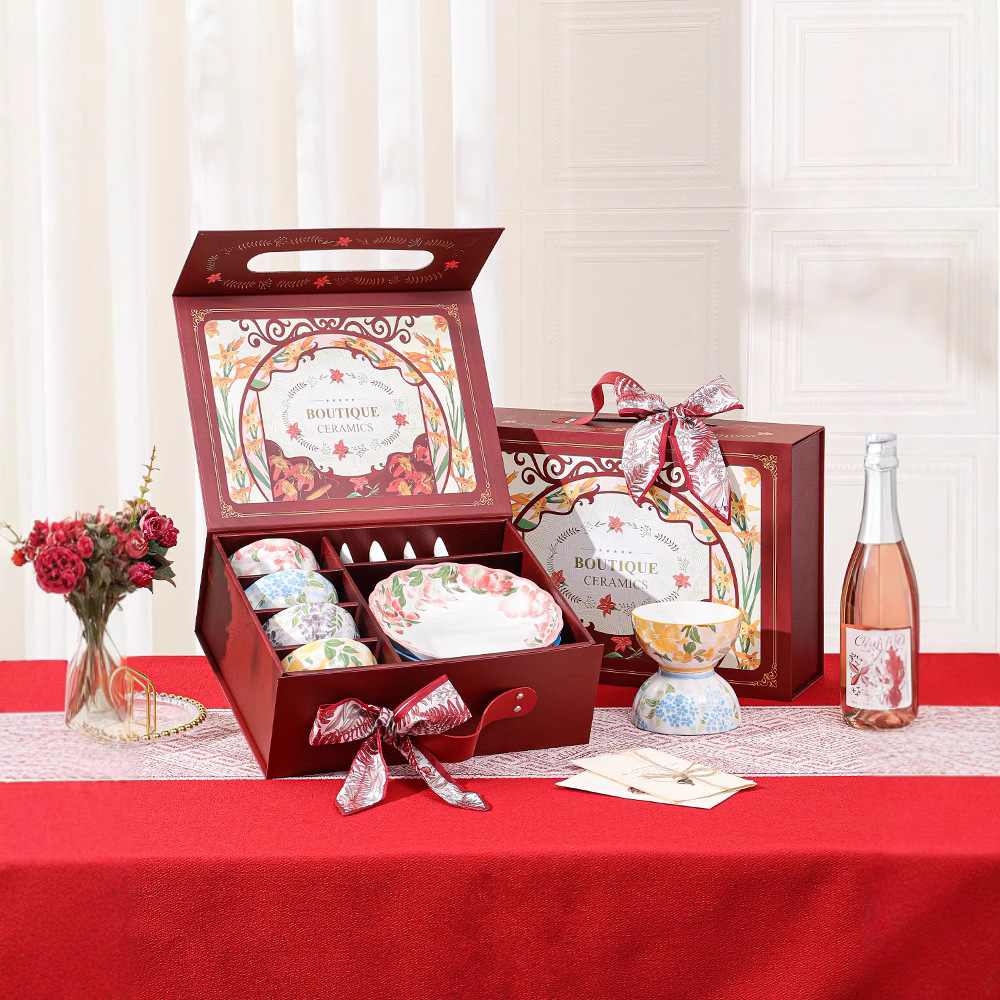 釉下彩陶瓷餐具套装釉下彩陶瓷碗盘碟礼品商务回礼开业促销活动礼