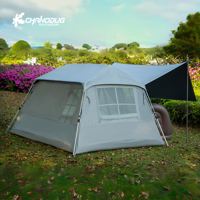 Outdoor fully automatic 4-5 person beach quick-opening folding camping rainproof portable camping sun protection tent details Picture