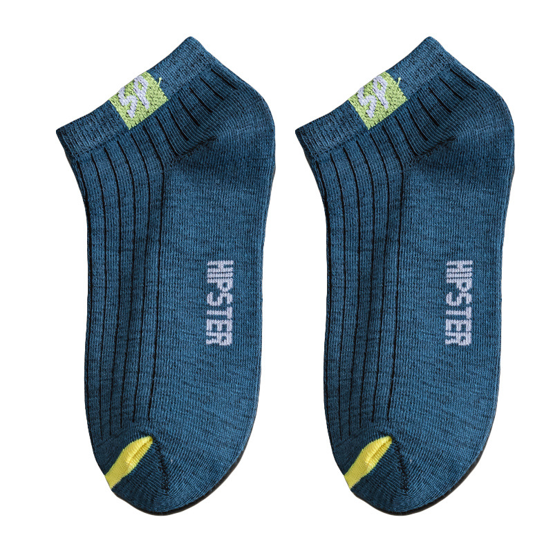 Men's Korean short socks, summer deodorizing, sweat-absorbing, breathable, student sports sp fabric label, low-top, shallow-mouthed boat socks for men Item Picture