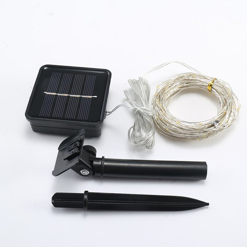 LED solar copper wire string light, waterproof garden decorative light, Christmas festival color light, solar string light, copper wire light Item Picture