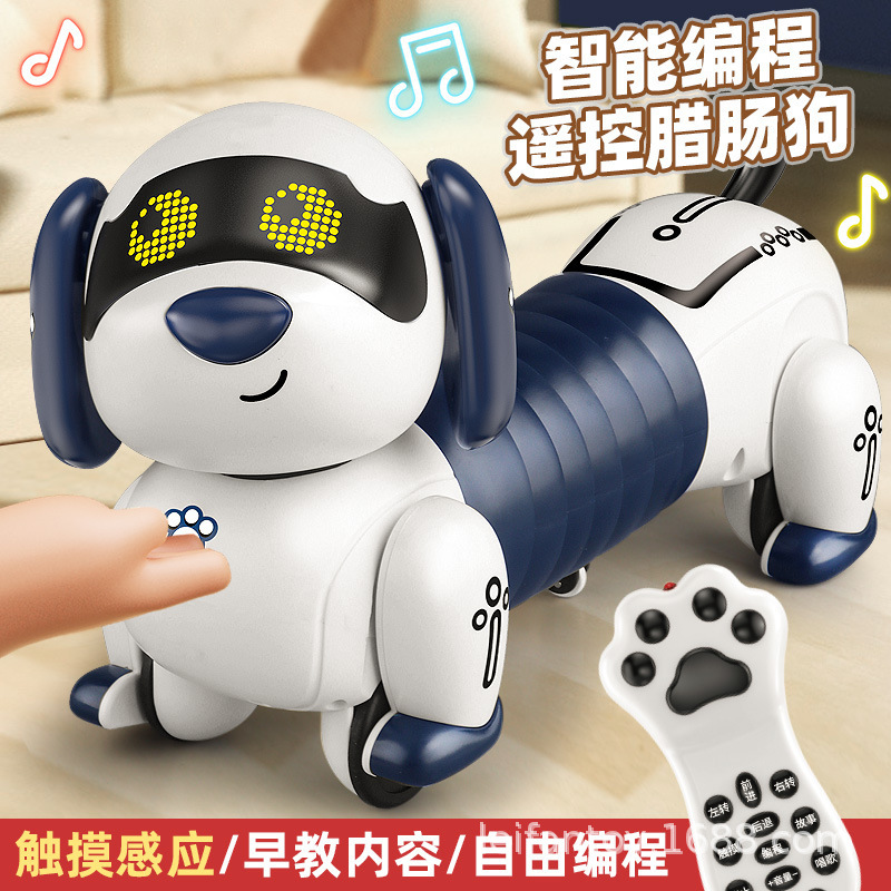 Intelligent programming Dachshund touch interaction, singing, dancing, storytelling, learning English, children's electronic pet toy full figure