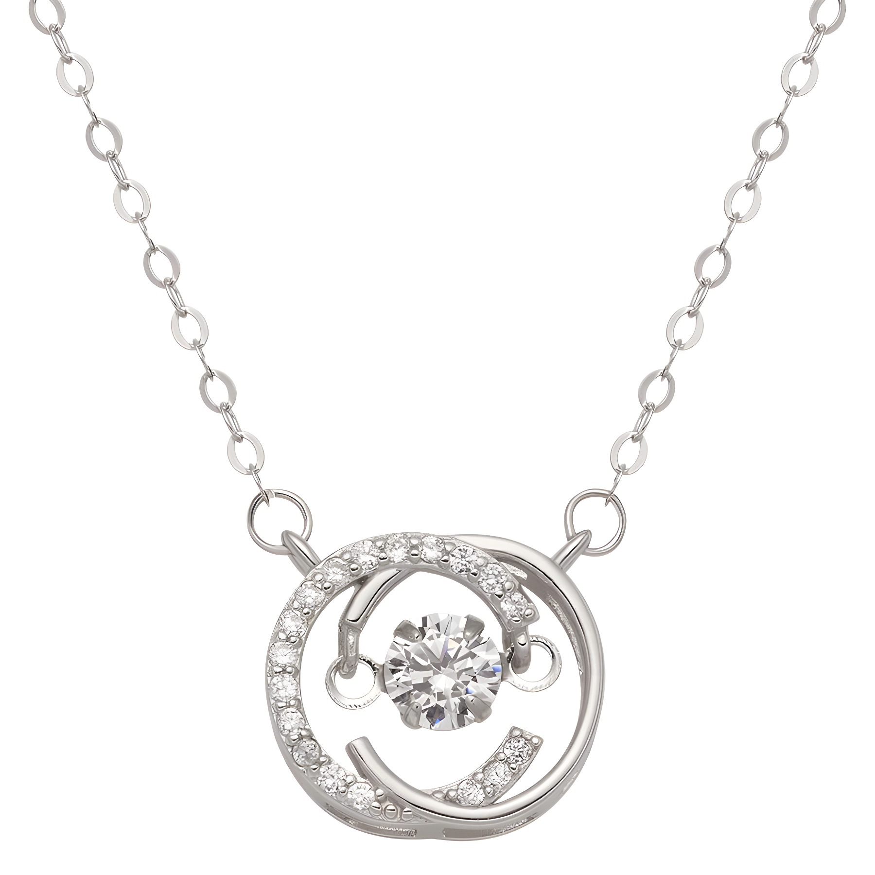 s925 silver necklace, women's double C, Beating Heart, fashionable and dynamic, light luxury letter, light luxury style, niche design coldbone chain Item Picture