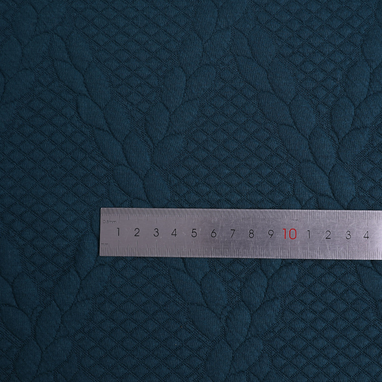 Knitted jacquard fabric tr knitted stretch dyed fabric 32s cotton-like polyester yarn weft knitted fabric details Picture