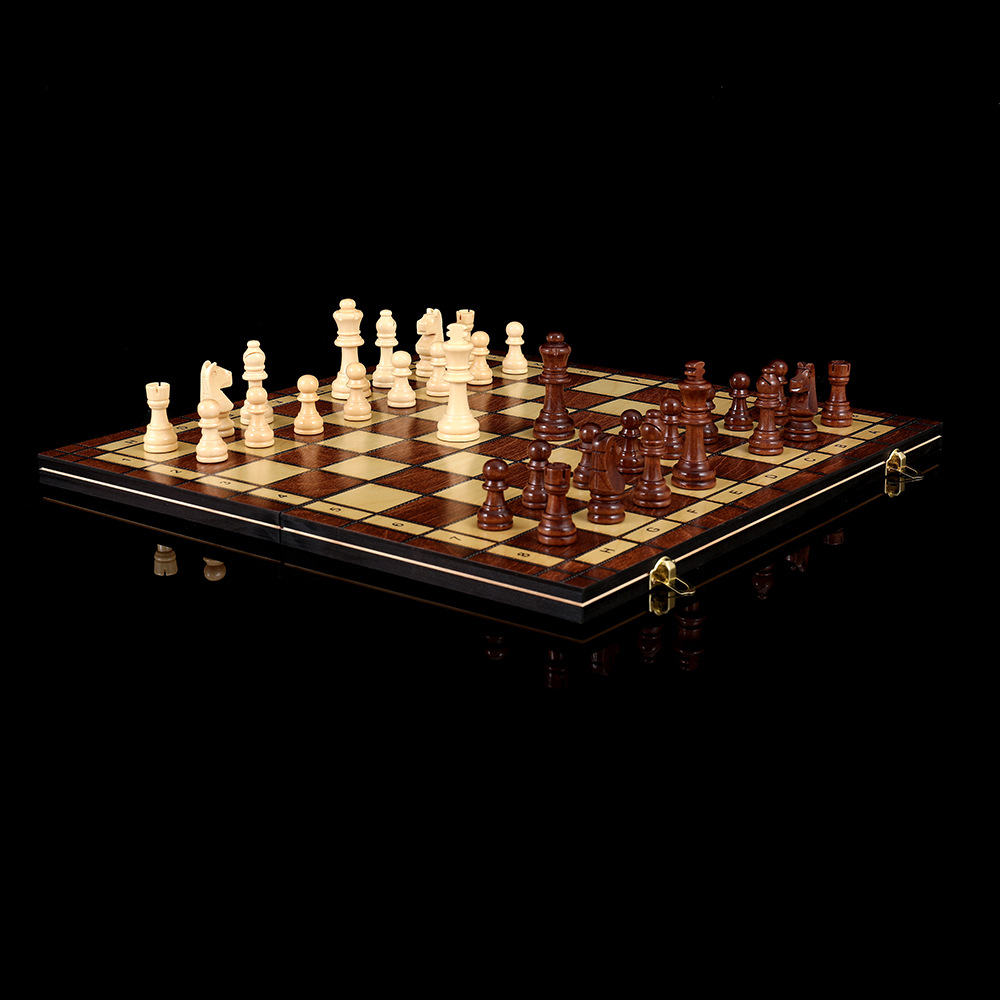 High-end three-in-one multi-functional wooden new leaf chess, backgammon and Checkers are essential for sports and leisure details Picture