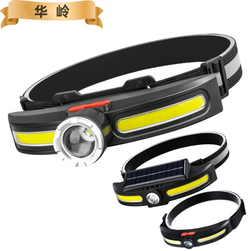 New cross-border multi-functional COB floodlight, led outdoor cycling, night running and night fishing light, USB charging strong bald light Item Picture