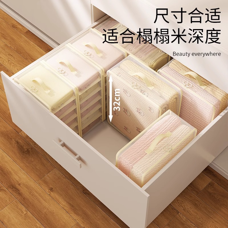 四件套收纳袋家用衣柜换季被子衣服羽绒被整理袋分格神器抽屉盒包细节图