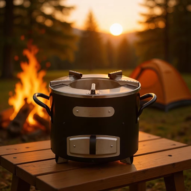 口非洲炉cookstove户外节能炭炉不锈钢柴火炉野营炊具多功能灶具