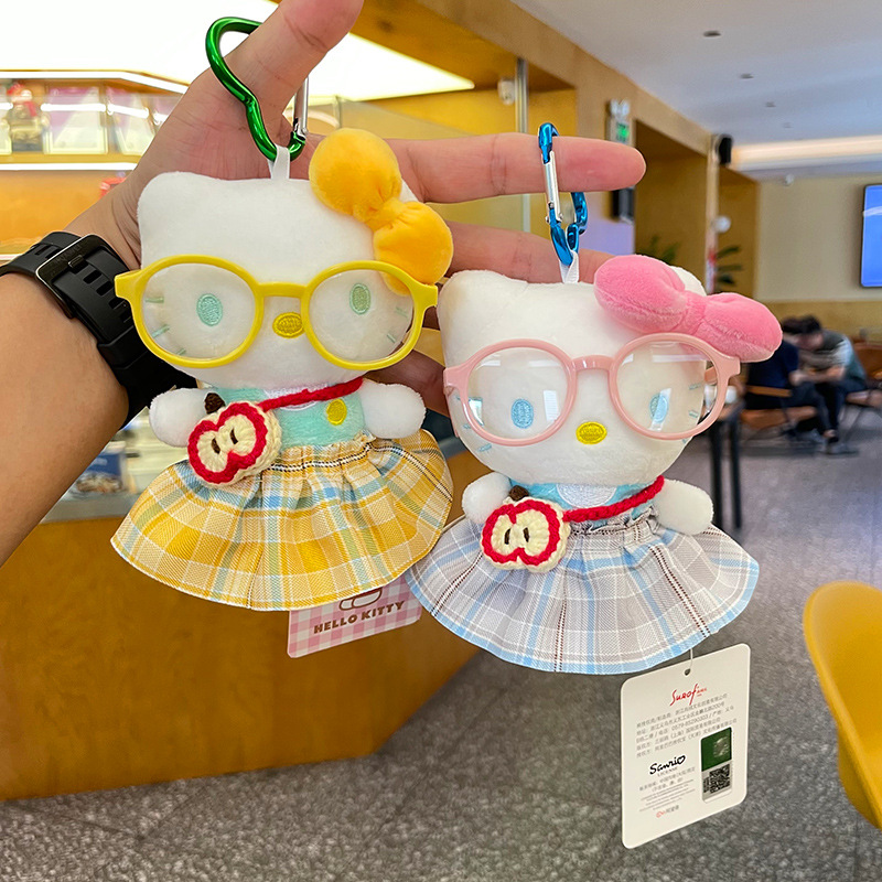 Authentic kitty plush cartoon doll hellokitty small pendant, cute Hello Kitty keychain bag pendant Specification image