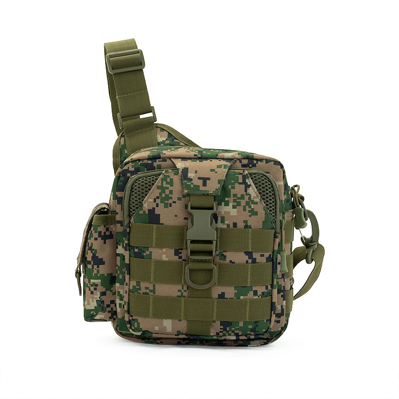 Black tactical crossbody bag, main body, tactical backpack, outdoor backpack, with a breathable strap and a vest inside Application Scenario