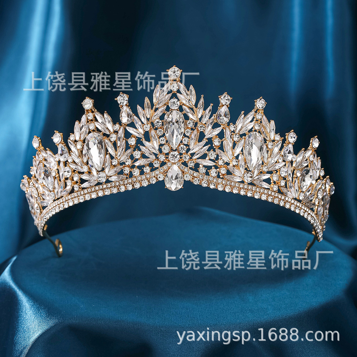 欧美巴洛克皇冠 华丽水晶装饰 婚纱造型高端头冠 雅星饰品