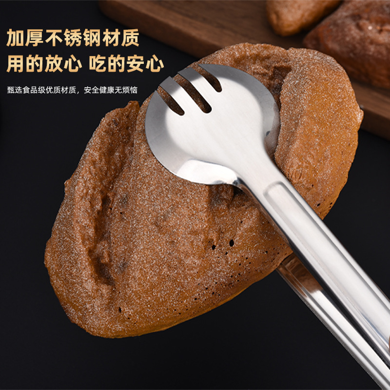 食品夹/食物夹/食品夹子煎牛排夹/9寸透明塑料面包夹/绑卡产品图