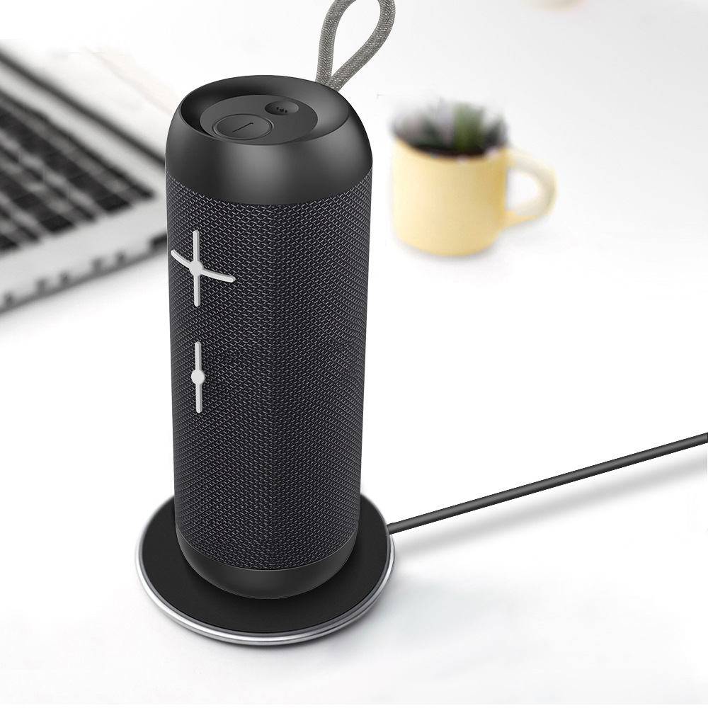 新款无线蓝牙音箱圆柱形小音响立体声便携式布艺防水低音炮