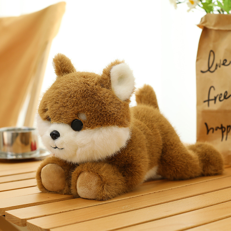 Cute sitting and lying West Highland plush toy Labrador, palm treasure Akita Dog, children's comfort dog wholesale Specification image