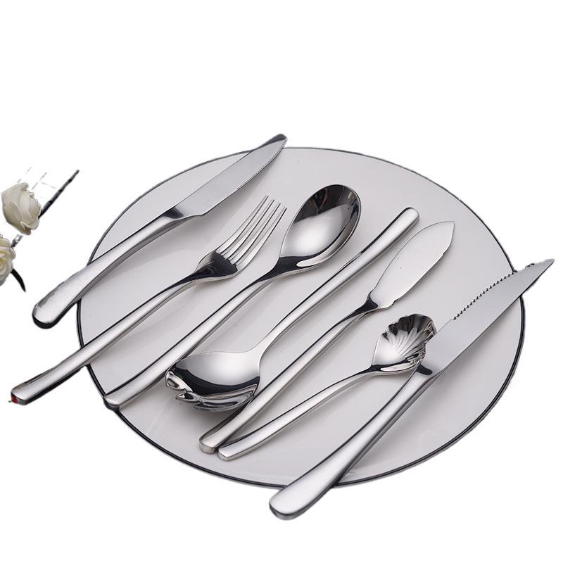 精致西式简约加厚方柄餐刀不锈钢西餐叉勺餐具牛排刀叉勺子