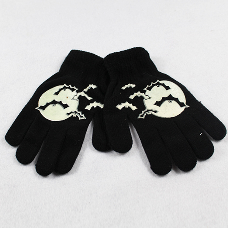 Direct sales of foreign trade autumn and winter men's gloves Halloween series printed five-finger warm split-finger covers from the manufacturer Item Picture