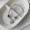 Red agate 12.4 Auspicious Elephant bracelet S925 sterling silver women's New Chinese-style Eight Directions Bringing Wealth Ethnic style elastic rope bracelet details Picture
