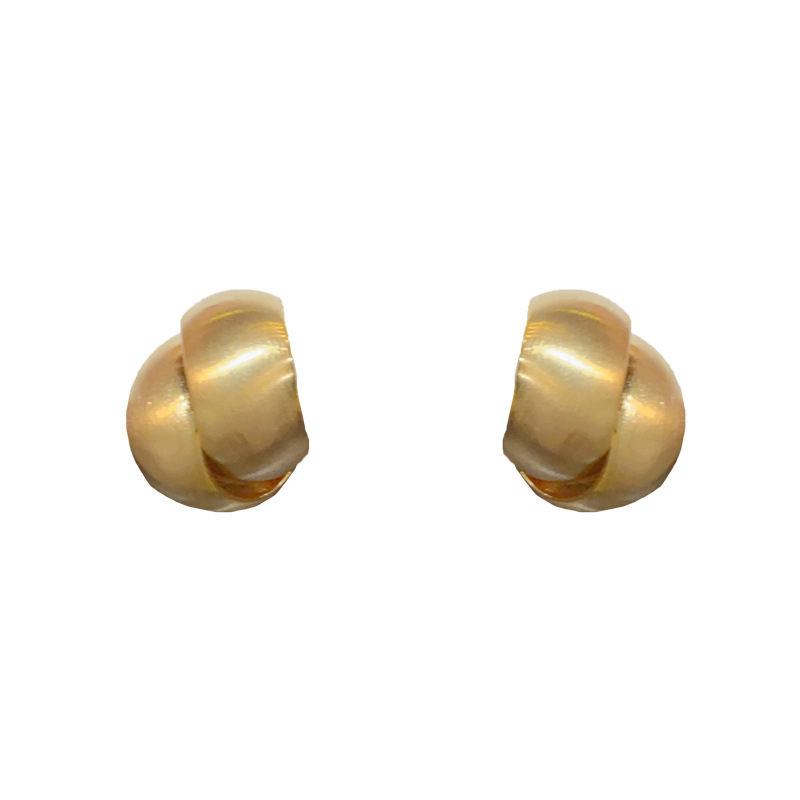 s925 Silver needle fashionable and light luxury design metal brushed round stud earrings for women's elegance, simple and versatile earrings wholesale Item Picture