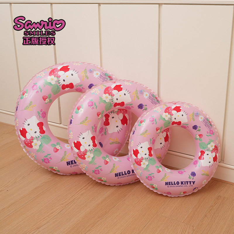 Sanrio genuine thickened swimming rings, children's life buoys, inflatable Kuromi KT underarm rings, safety swimming rings wholesale Specification image