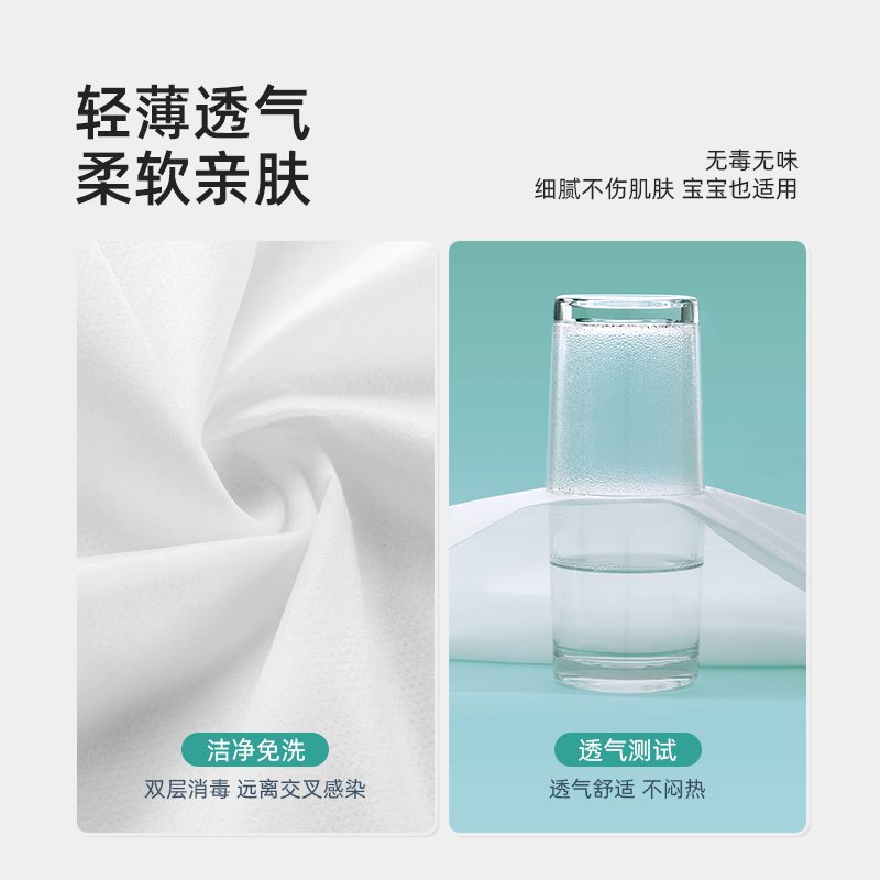 Hotel disposable bed sheets, quilt covers, pillowcases, quilt covers, four-piece set, thickened travel and tourism, double or single, dirt-proof and portable Specification image