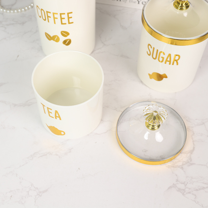 Plastic European-style cans for storing grains and cereals in the kitchen, food-grade white cans and boxes for snacks, dry goods and tea Specification image