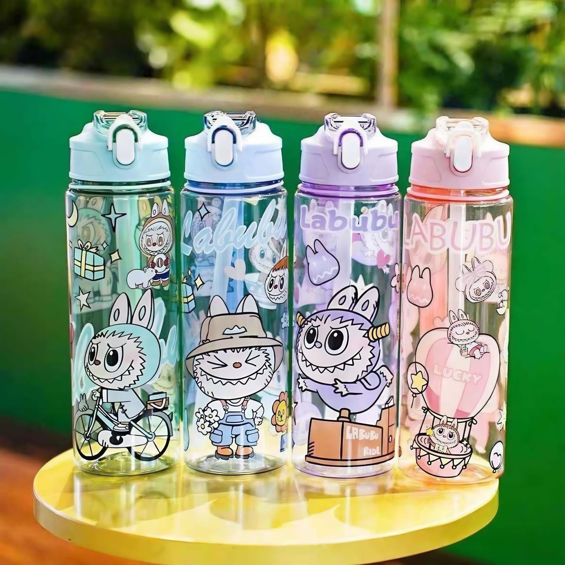 New cross-border bountiful plastic cup with straw, Kapibara cartoon water cup with handle, 800ML