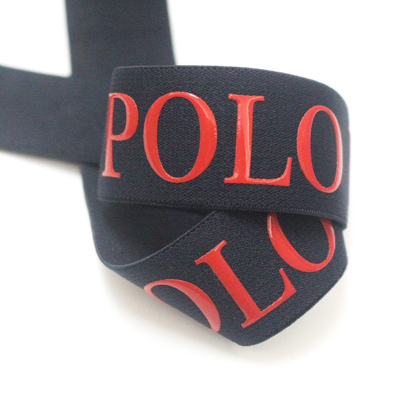 Factory-customized epoxy resin LOGO letter elastic band, silicone rubber band, underwear elastic band, waistband, anti-slip design details Picture