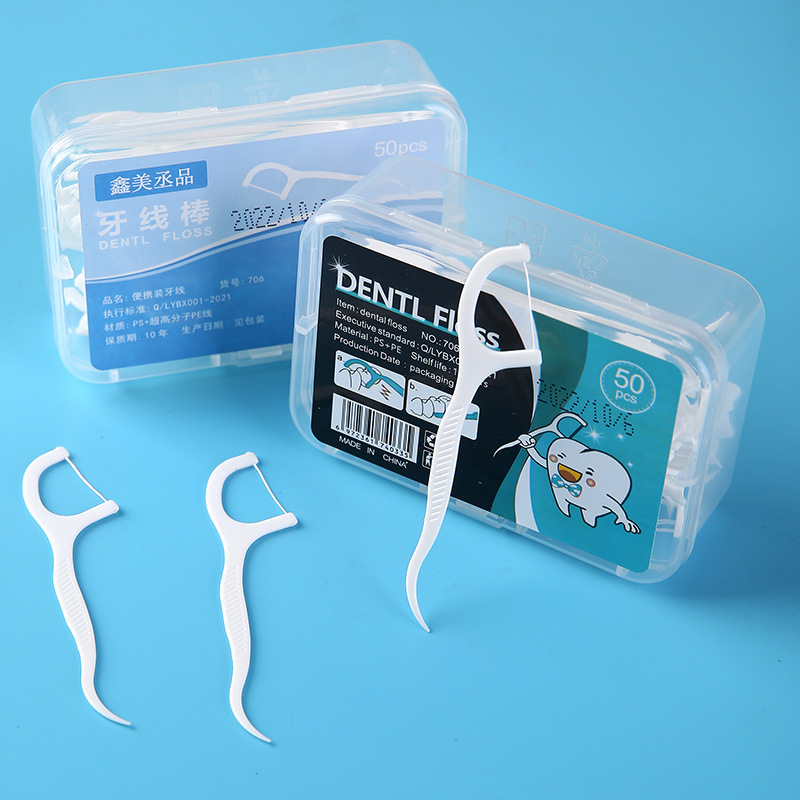 High-strength dental floss bag for flossing and interdental cleaning, household portable box, fine strength flat thread flossing stick details Picture