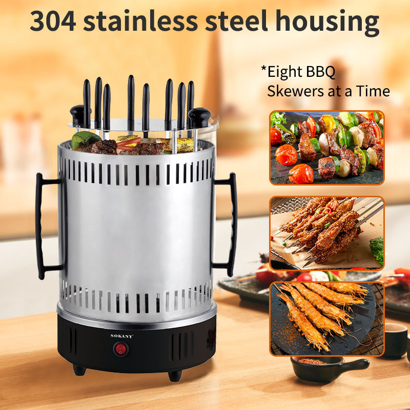 SOKANY6113 barbecue grill for home use, fully automatic rotary skewer grilling plate for beef and mutton skewers details Picture