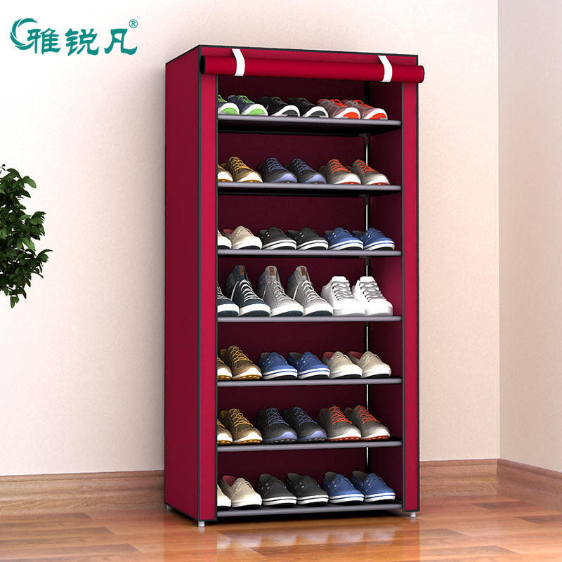 Yarui Fan F model simple shoe rack, dust-proof storage shoe cabinet, multi-layer small shoe rack, dormitory foyer storage rack, simple and elegant details Picture