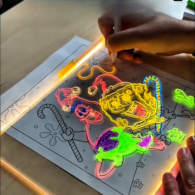 Cross-border best-selling children's gifts: Luminous drawing boards, diy hand-drawing boards, children's eye-protecting drawing boards, and pen-erasable toys Application Scenario