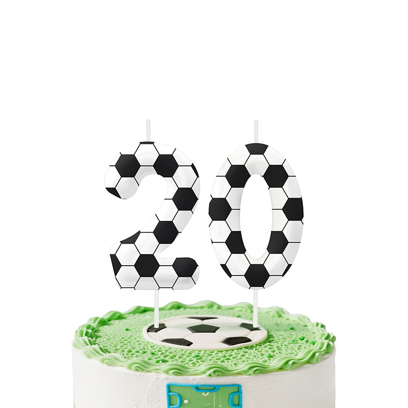 跨境足球主题数字蜡烛世界杯0-9生日蜡烛足球蛋糕装饰派对用品