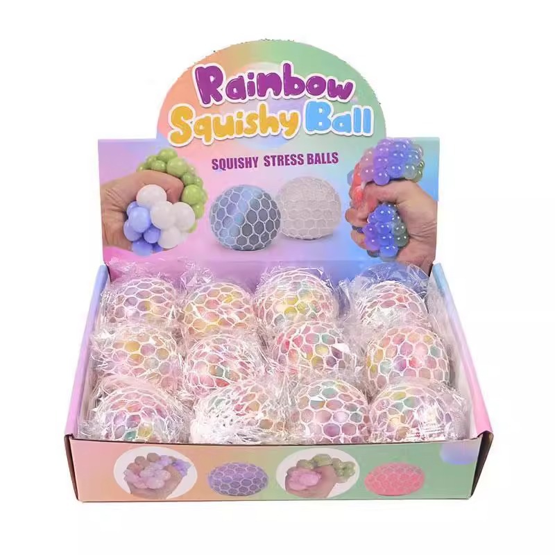 Creative healing seven-color bead kneading fun to relieve stress, vent and relieve pressure, small toys to relieve boredom, grape ball gifts Item Picture
