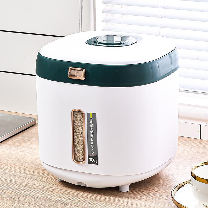 20-jin containers for grains and cereals, rice drums, classified metering rice jars, automatic rice discharge plastic storage tanks, insect-proof sealed tanks Application Scenario