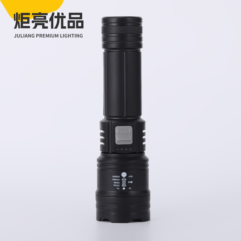 The new jy-908 high-power white laser flashlight with multi-functional digital display Item Picture