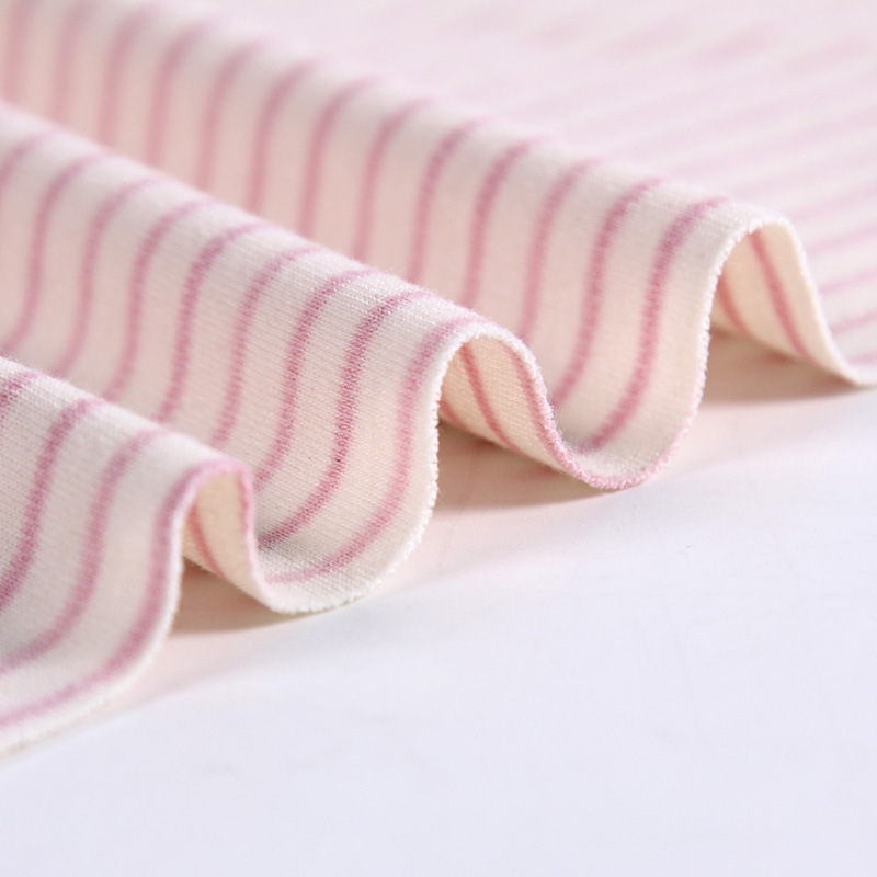 有机棉彩棉条纹针织面料适用于婴幼儿内衣连体衣爬爬服纯棉法兰绒