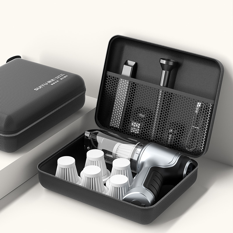 Black vacuum cleaner storage bag, portable storage bag, digital accessories, 3c storage box, EVA bag, earphone data cable bag details Picture