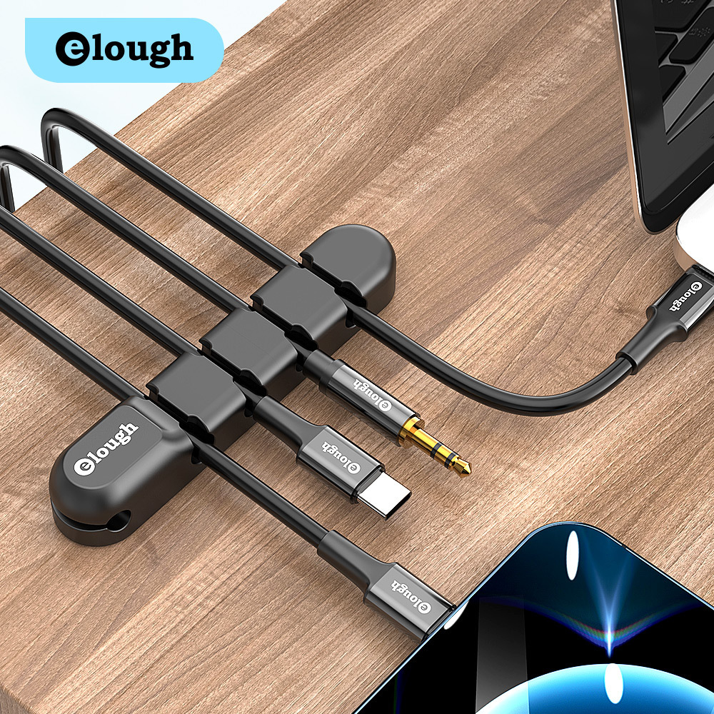 Elough desktop storage: Cable holder, charging cable holder, data cable clip, cable winder, hub, cable manager Application Scenario