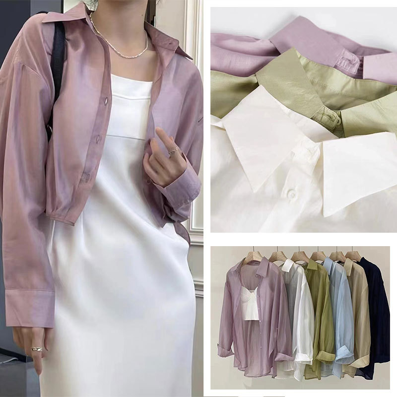 薄天丝纱梭织尼龙天丝莱赛尔面料春夏透气女装衬衫防晒衣面料细节图