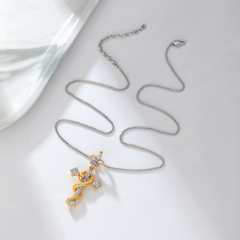 项链/不锈钢项链/珍珠项链/首饰/水钻瓜链项链细节图