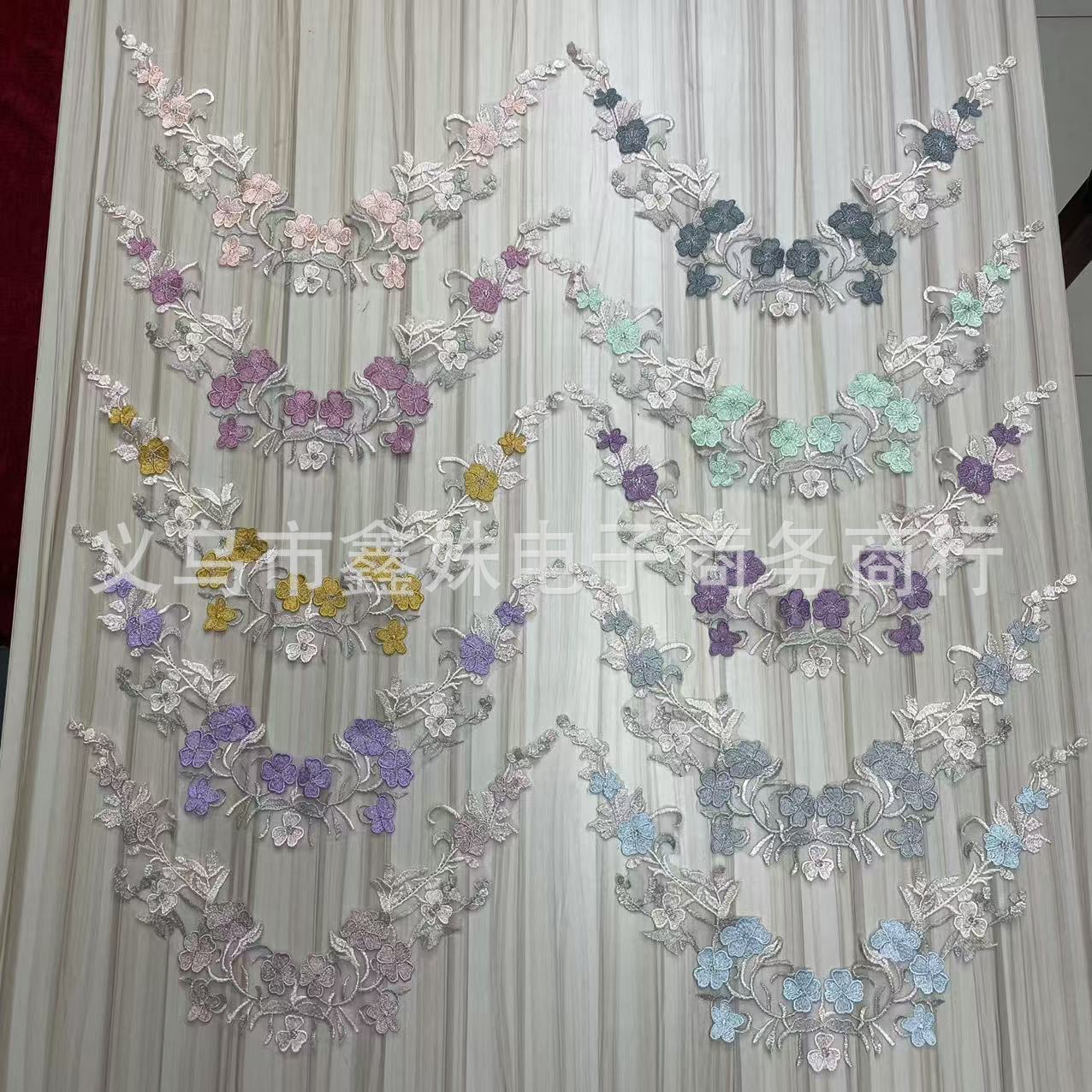 多色刺绣蕾丝贴花diy现货批发服装辅料蕾丝补丁布贴