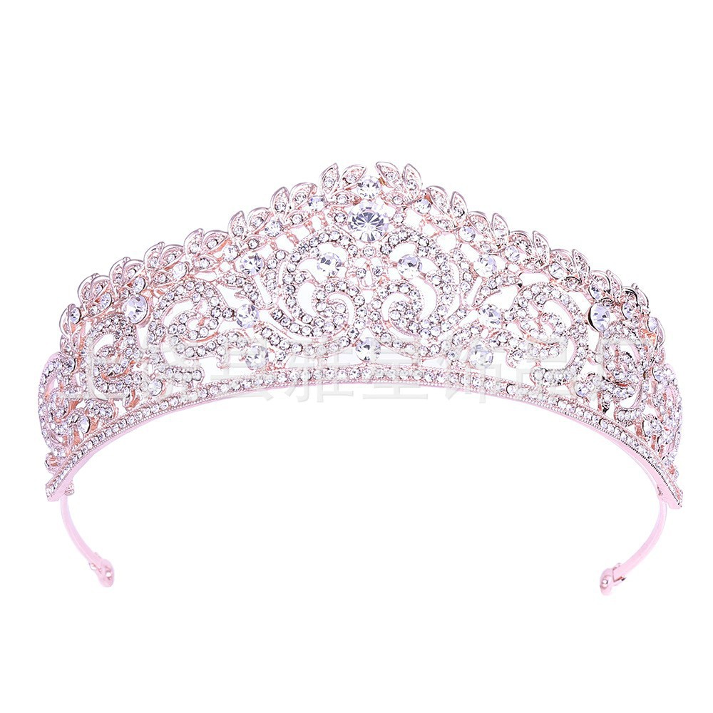 European and American wedding headwear, retro court-style accessories, 80% wedding crown, alloy rhinestone, bride's wedding dress, crown Item Picture