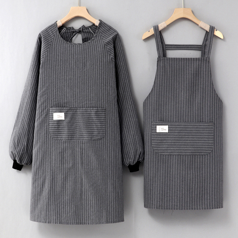 2025新款网红纯棉长袖围裙韩版女家用厨房餐饮专用工作服罩衣围腰产品图