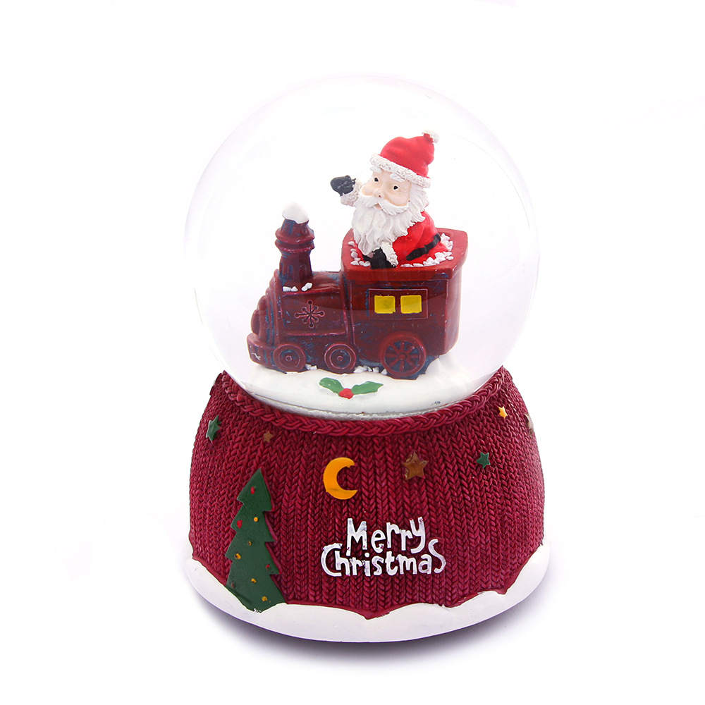 圣诞老人发光水晶球圣诞节送同学创意礼品八音盒桌面摆件装饰品白底实物图
