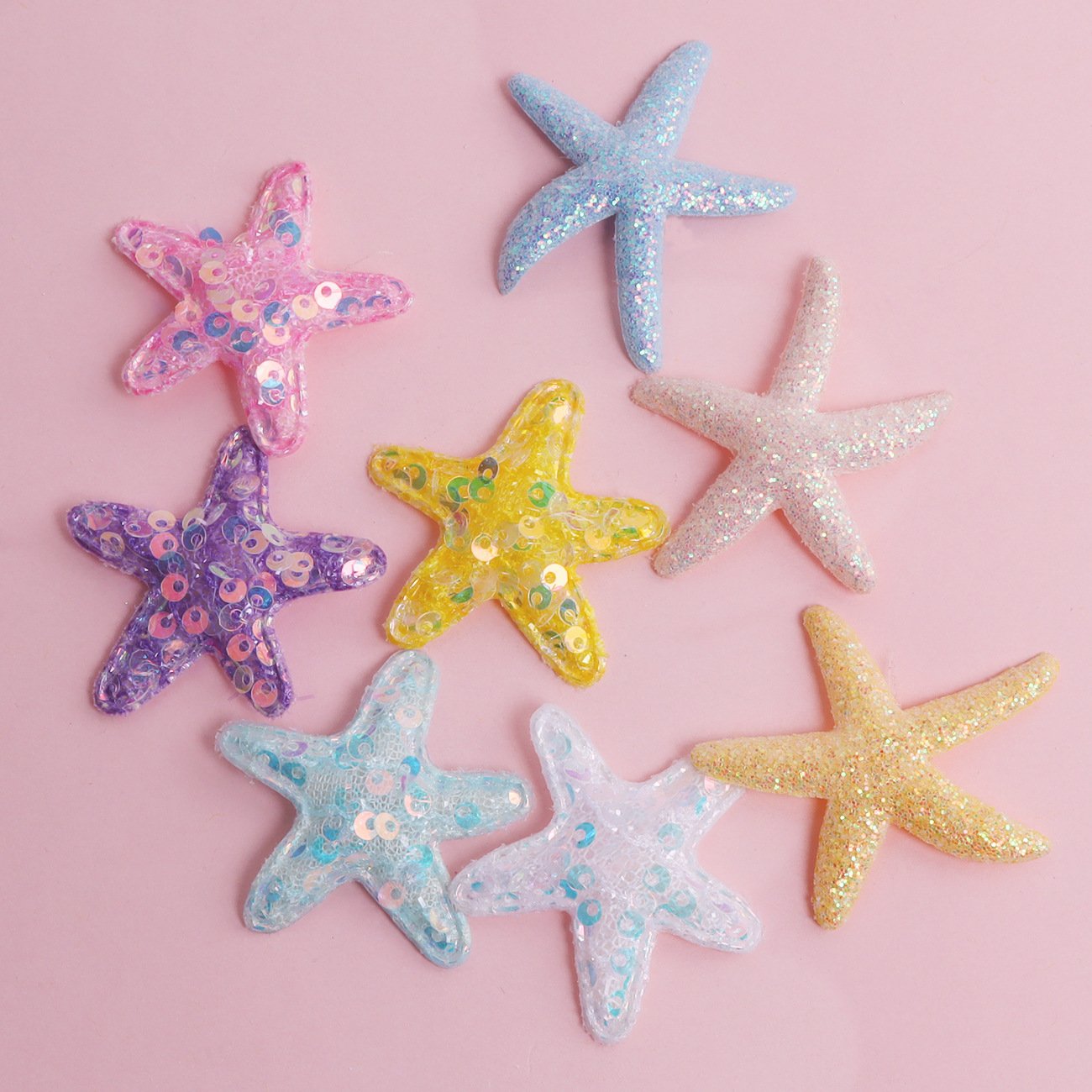 超声波配件卡通海星闪粉DIY手工发饰头饰半成品服装包包配饰材料